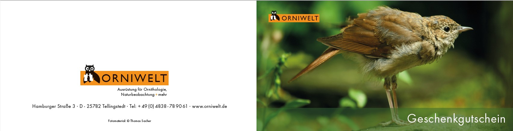 ORNIWELT Geschenkgutscheine Nachtigall außen