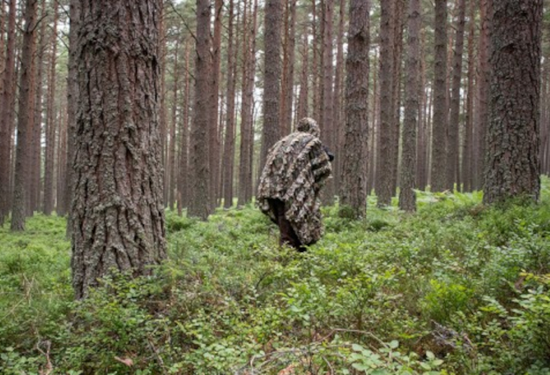 Tragopan 3D-Tarnponcho im Unterholz