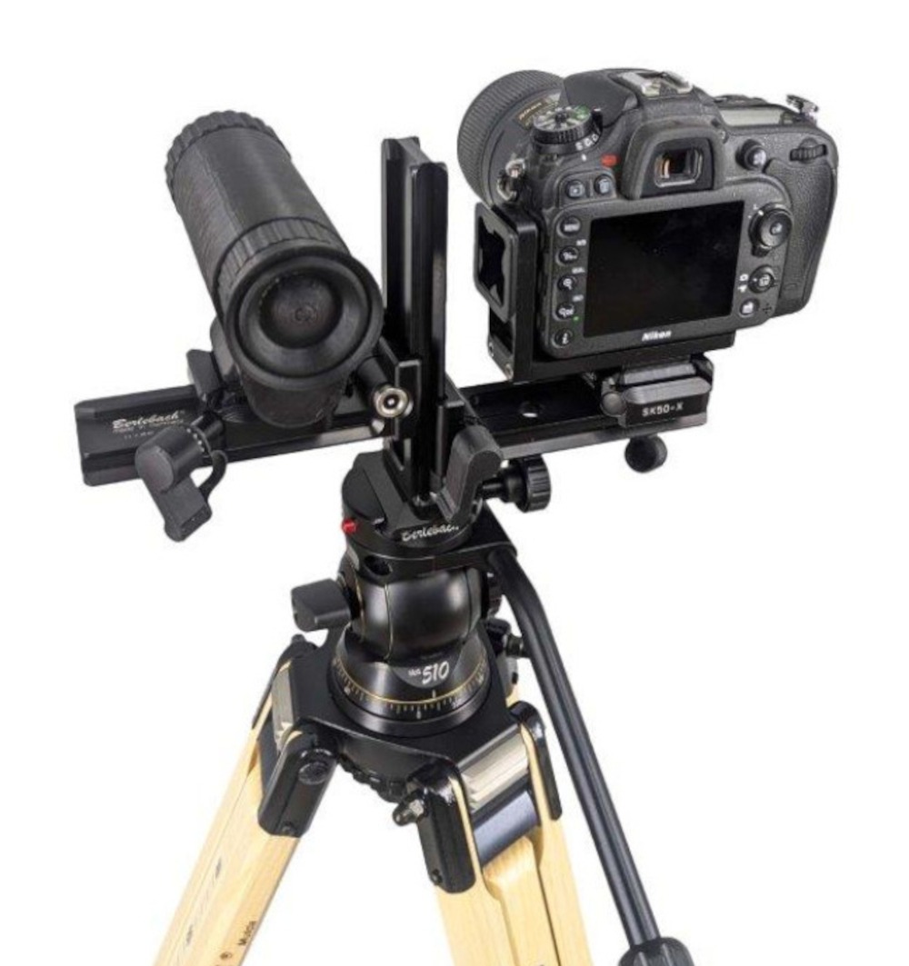 Berlebach Parallelschienenhalter PSH 126 - Rückseite mit Kamera und Nachtsichtgerät