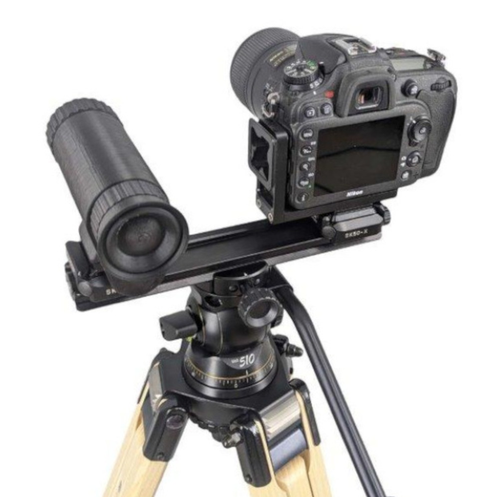 Berlebach Parallelhalter Querschiene mit Kamera und Nachtsichtgerät