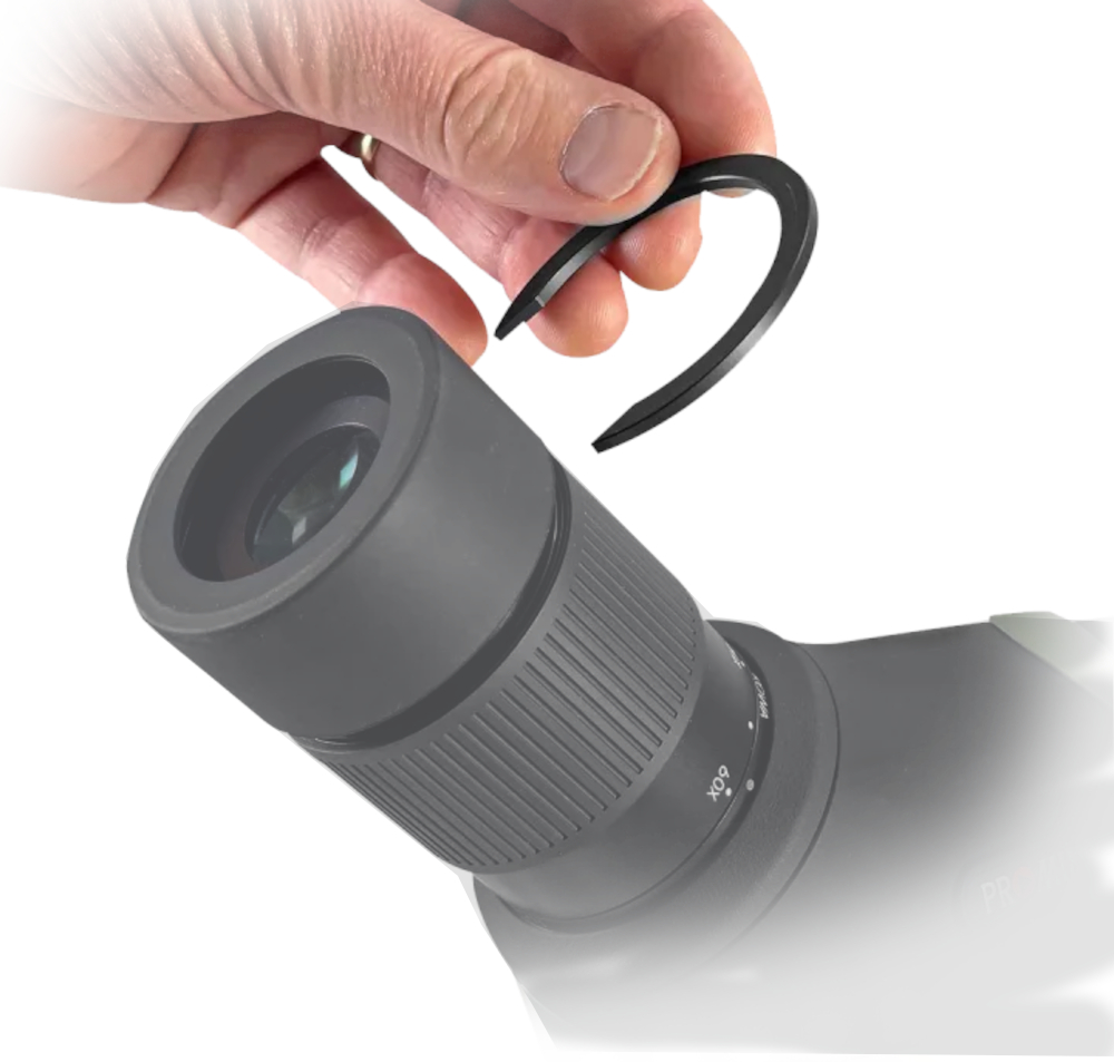 KOWA, Einsetzen des Twist-Up-Arretierringes