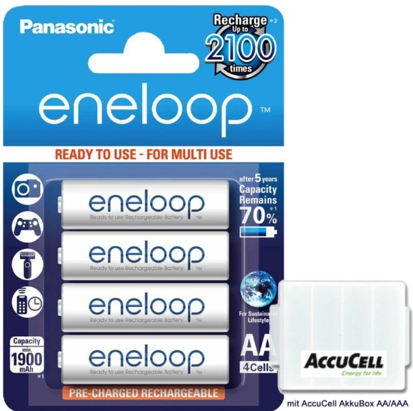 Panasonic Eneloop - Panasonic eneloop Standard BK-3MCC Mignon AA, 4'er Pack, Akkus