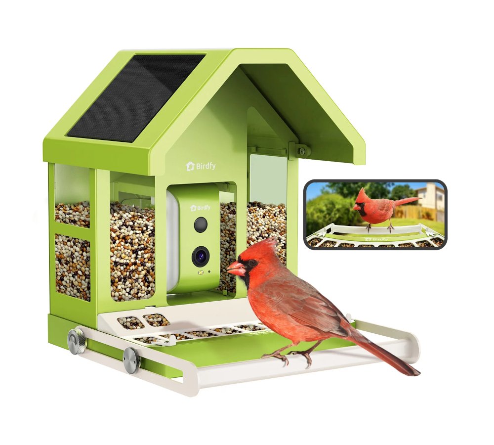 BirdFy - Feeder Metal lite, Futterhaus mit Kamera 2,5 l, Bestimmungs KI: 7-Tage-Test-Abo