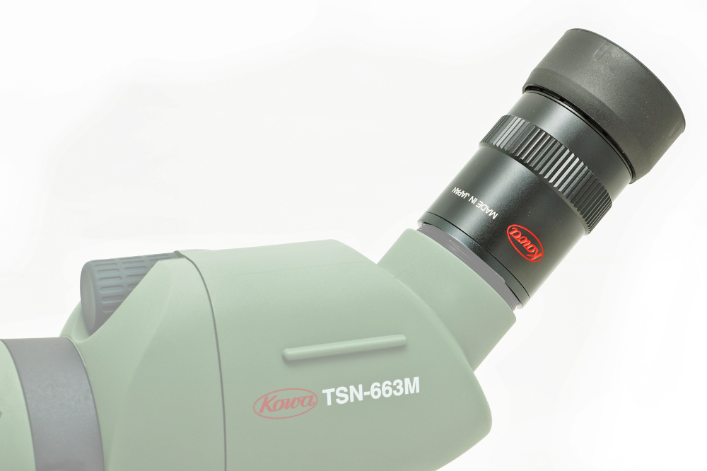 KOWA_Okular_TSE-14WD_mit_Spektiv_TSN_663_seitlich_Ausschnitt Kowa Optimed Okular für TSN-82SV & TSN-660M & TSN-600 Serien Okular TSE-14WD 30x WW