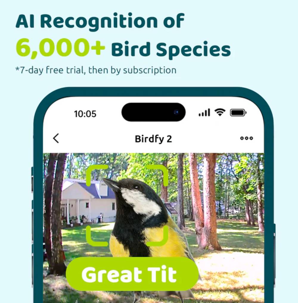 KI Artenbestimmungsapp für Birdfy Feeder 2 mit  integrierter Kamera