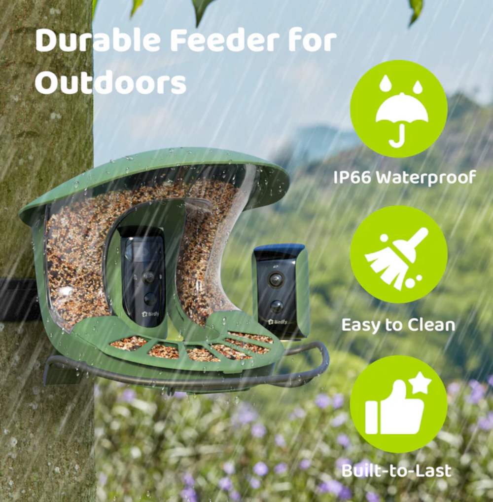 Feeder 2 von Birdfy, Outdoorfutterhaus mit integrierter Kamera, langlebig