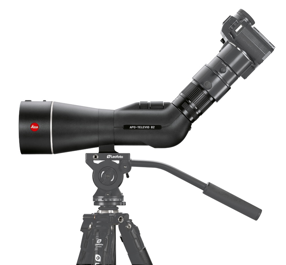 APO Televid 82W Spektiv mit mögl. Zubehör LEICA Spektiv APO Televid 82W in Anwendung Digiscopie