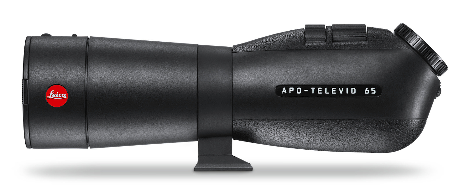 Leica APO Televid 65 W linke Seite, ohne Okular, mit Schutzdeckel