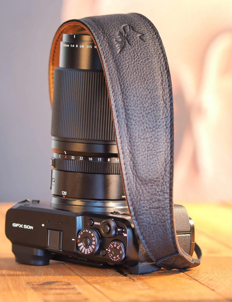 Elchleder-Tragegurt, schwarz-natur, EDDYCAM, 60mm