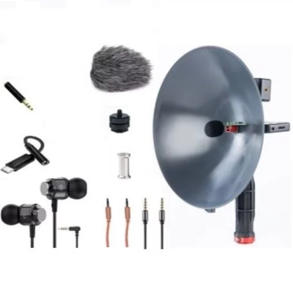 Birdmic-Paket - Parabolmikrofon mit Audioschnittstelle - Inhalt