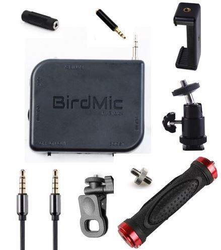 Halterungsset u. Audiointerface im Birdmic-Paket Parabolmikrofon