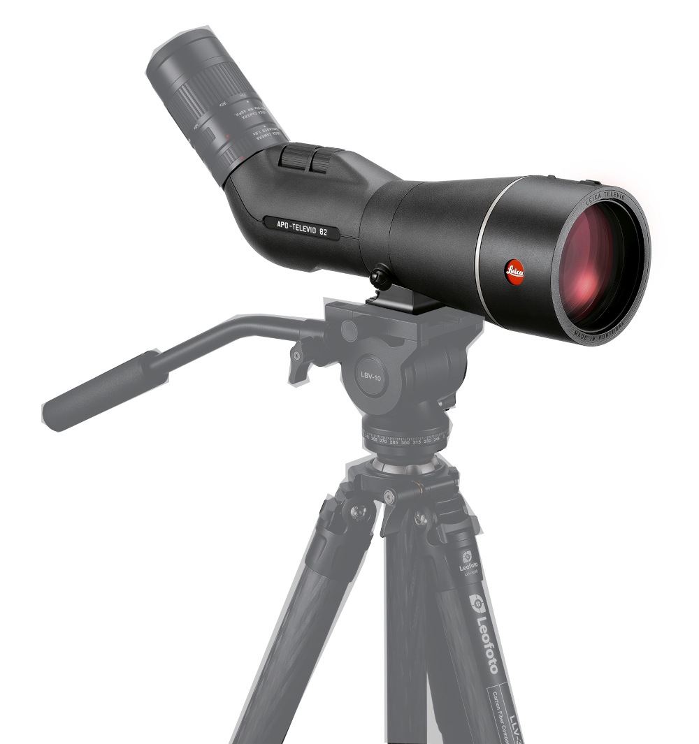 APO Televid 82W Spektivkoerper von Leica auf Stativ
