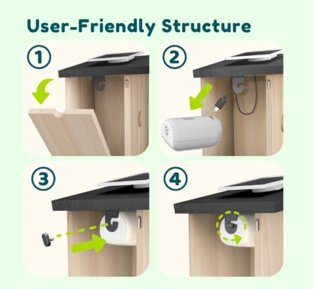 Benutzerfreundlicher Aufbau des Birdfy Houses Ebony
