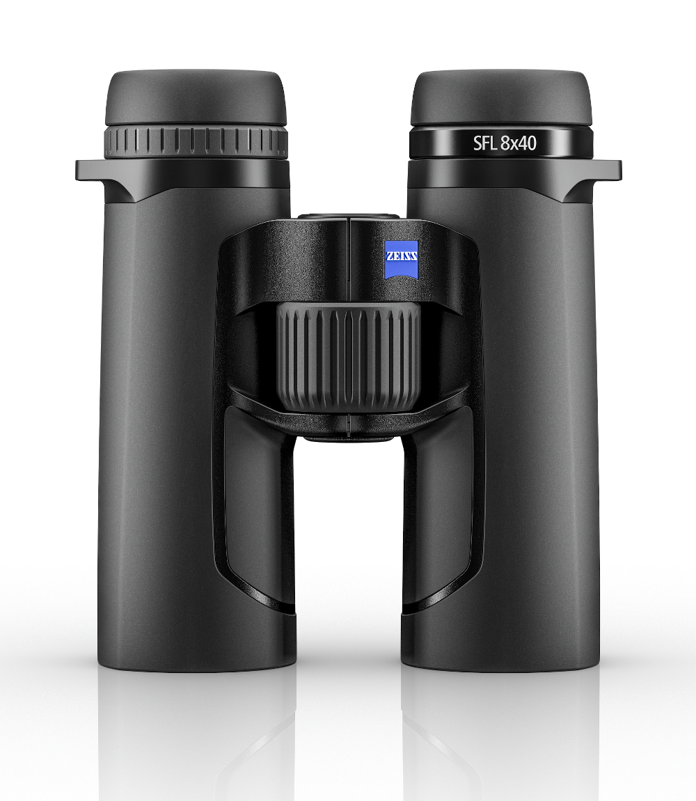 Zeiss SFL 8x40 Fernglas, front mit eingedrehten Augenmuscheln