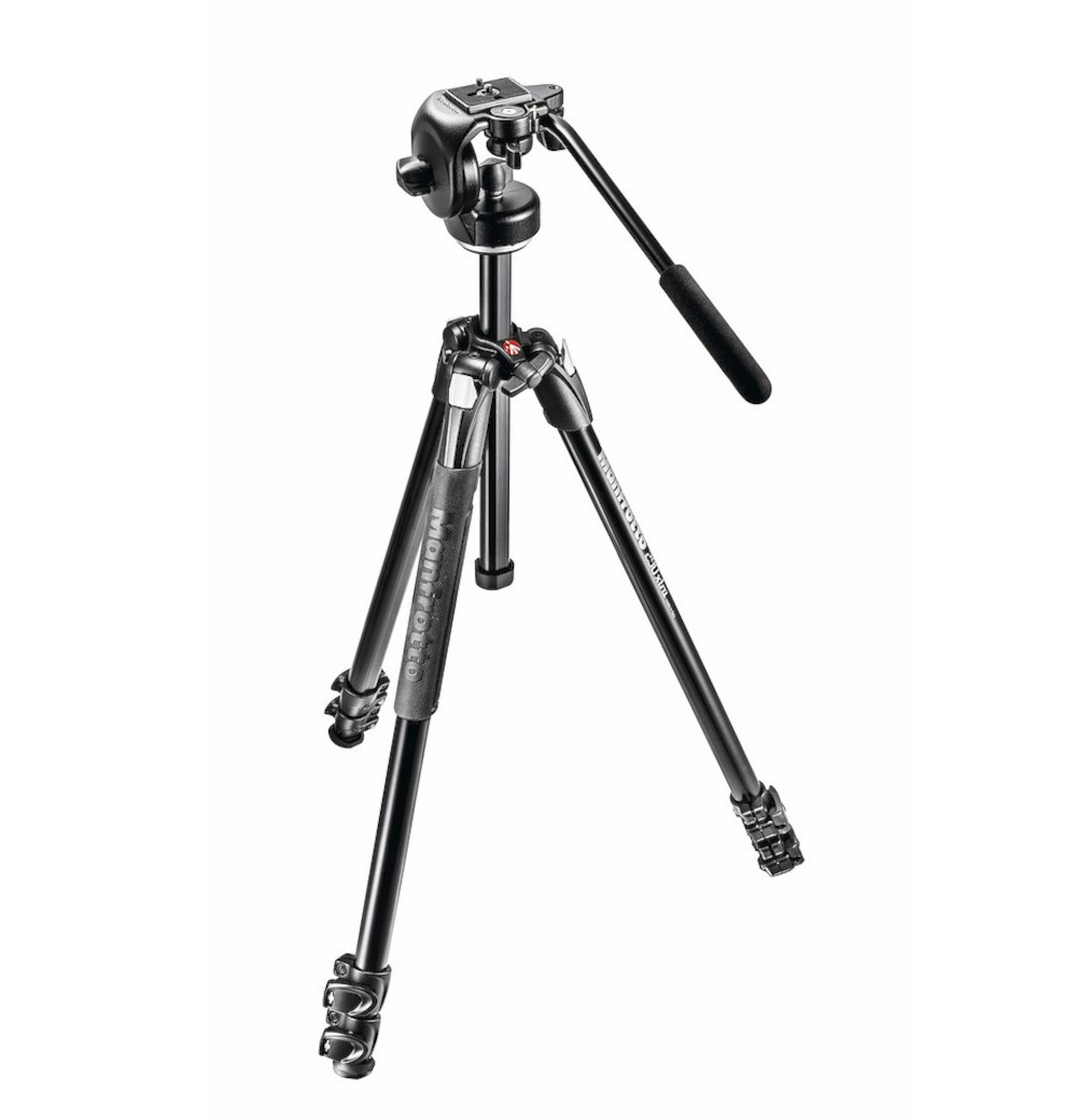 Manfrotto - 290 Xtra Alu QPL Stativ mit Fluid-Kopf, 3 Segmente, MK290XTA3-2W