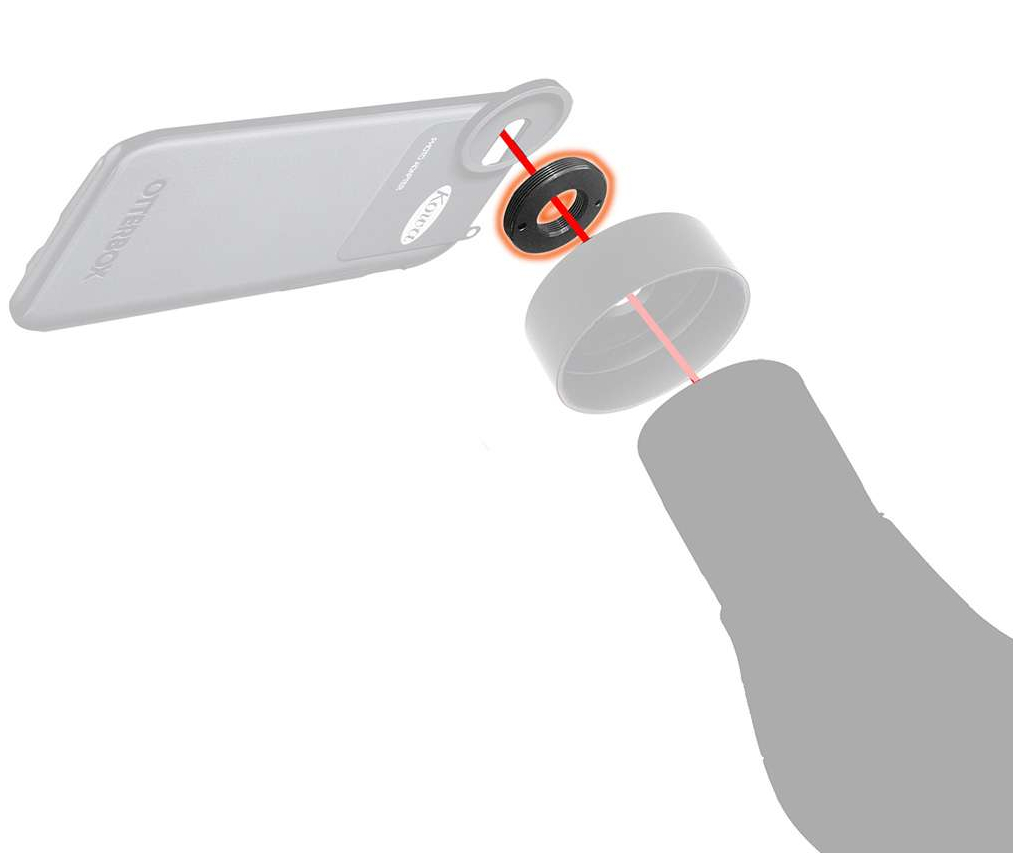 Adapterscheibe-in-anwendung-mit-swaro Kowa Optimed Adapterscheibe KM30-SM15 Anwendungsbeispiel