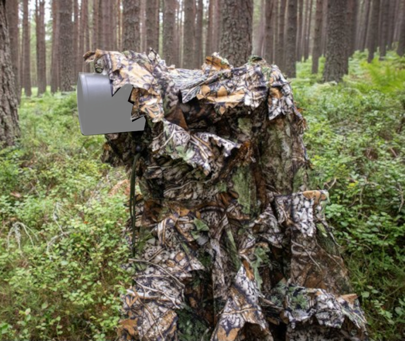 Tragopan 3D-Tarn-Poncho im Einsatz