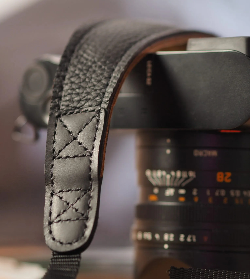 Leder-Endstücke Trageriemen EDDYCAM, 42mm, schwarz-natur