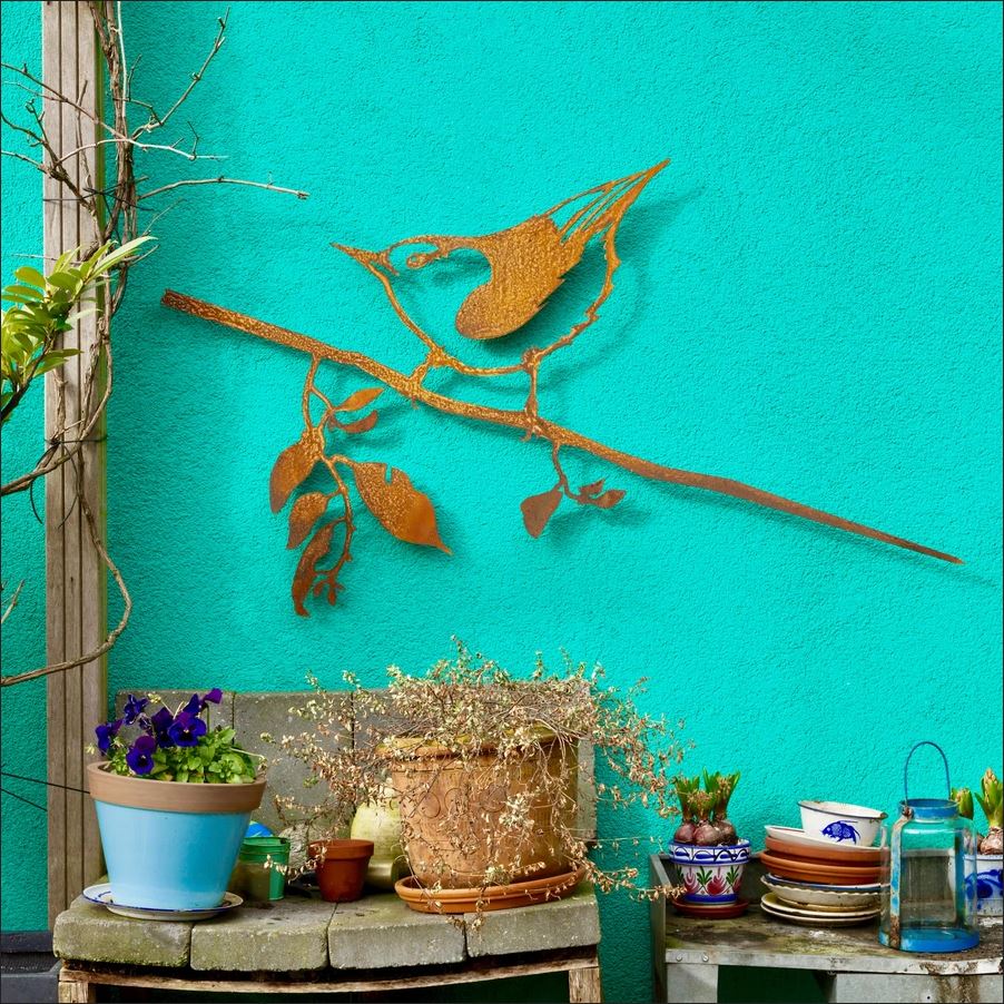 Metalbird_Kleiber_II Kleiber, Sitta europaea aus Cortenstahl