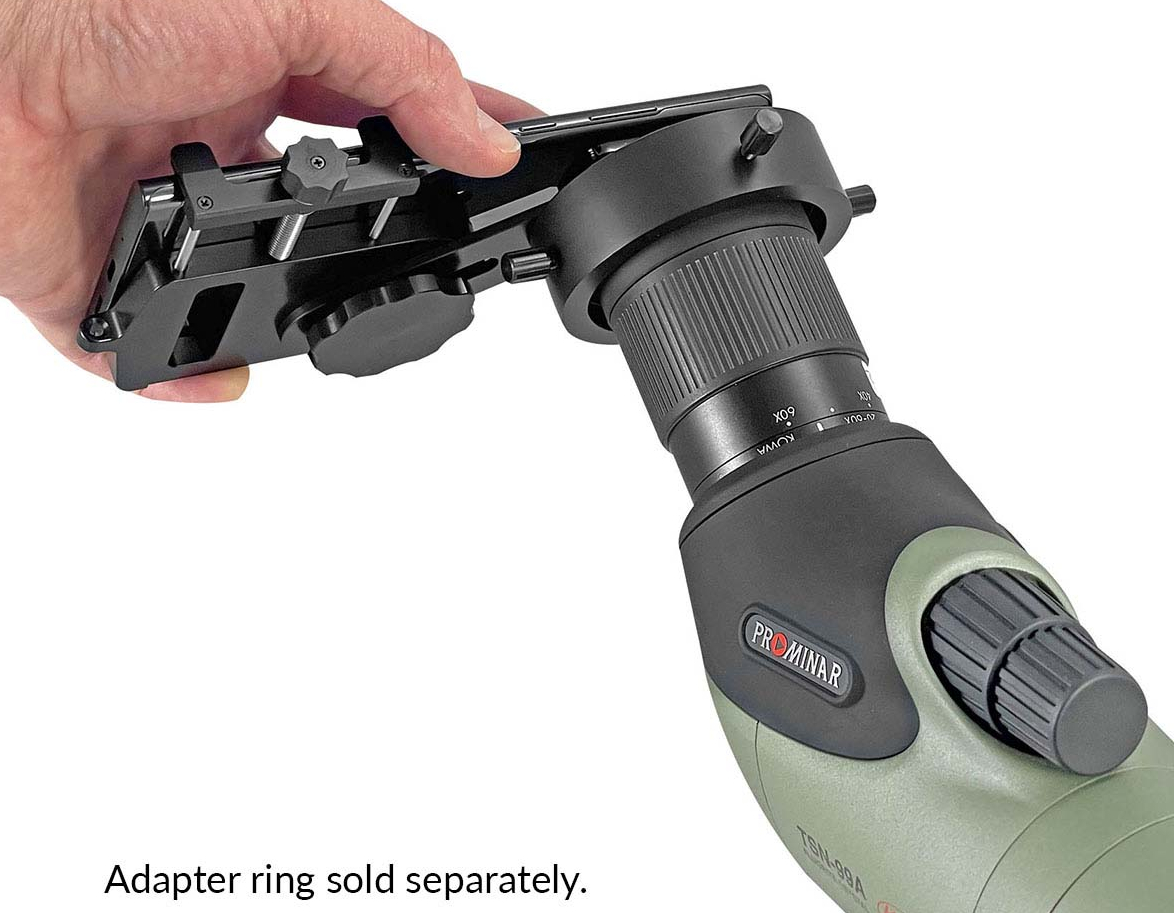 Kowa Digiscopie-Anwendungsbeispiel am Spektiv mit UR-4 Adapterring