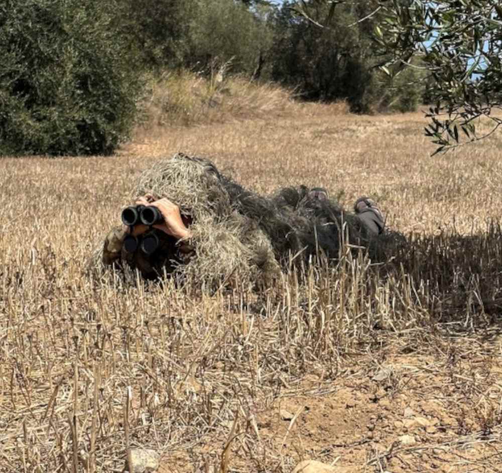 Tragopan 3D-Tarn-Poncho Ghiellie, sand/stroh - liegend