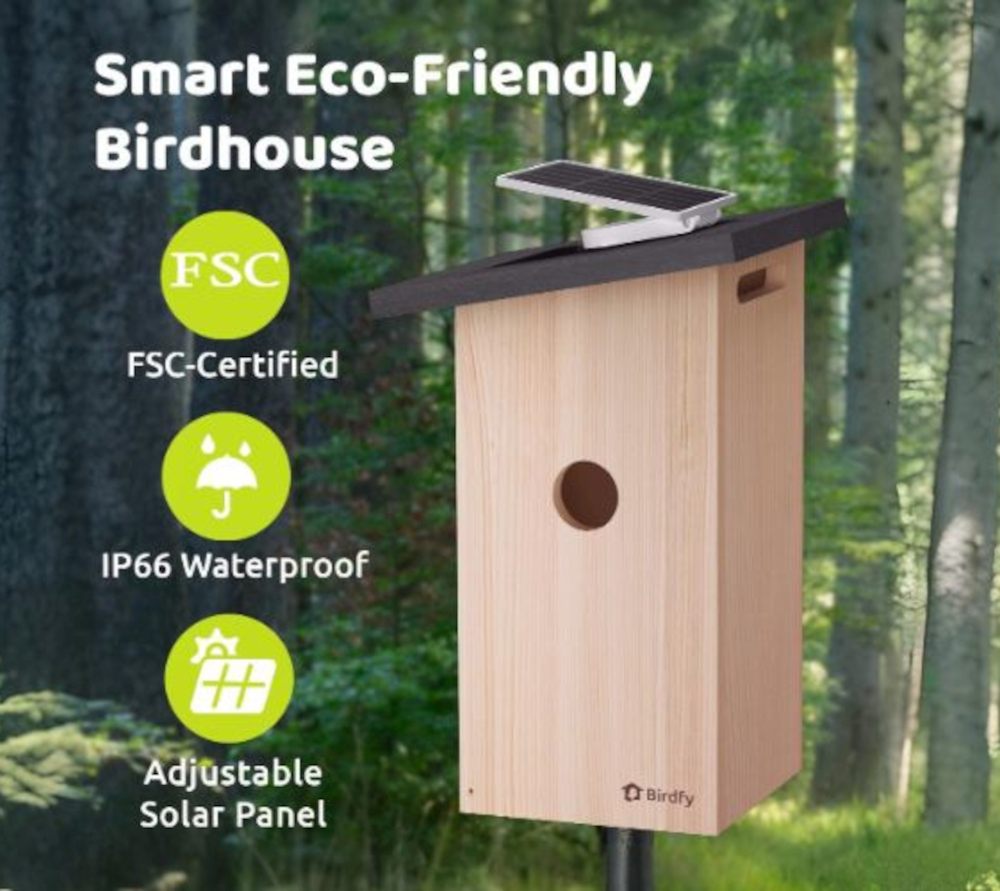 Birdfy´s smartes, umweltfreundliches Vogelhaus Ebony