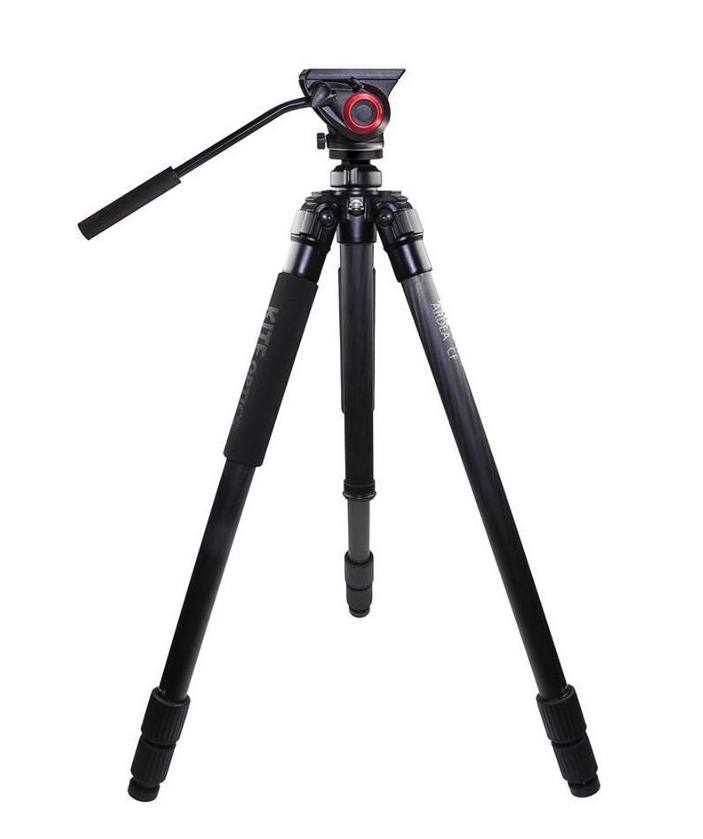 Kite Optics Stativ Ardea CF, Carbon mit Manfrotto Video-Neiger MVH500AH