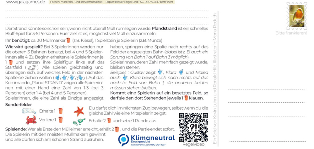 Gaiagames, Postkartenspiel Pfandstrand