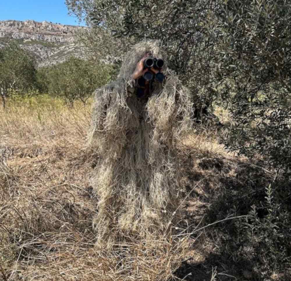 Tragopan - 3D-Tarn-Poncho Ghillie-Mantel, sand-/stroh