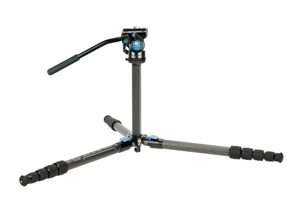 voll ausgeklappte Standbeine ST-125 Carbonstativ + VA5 Neiger von Sirui