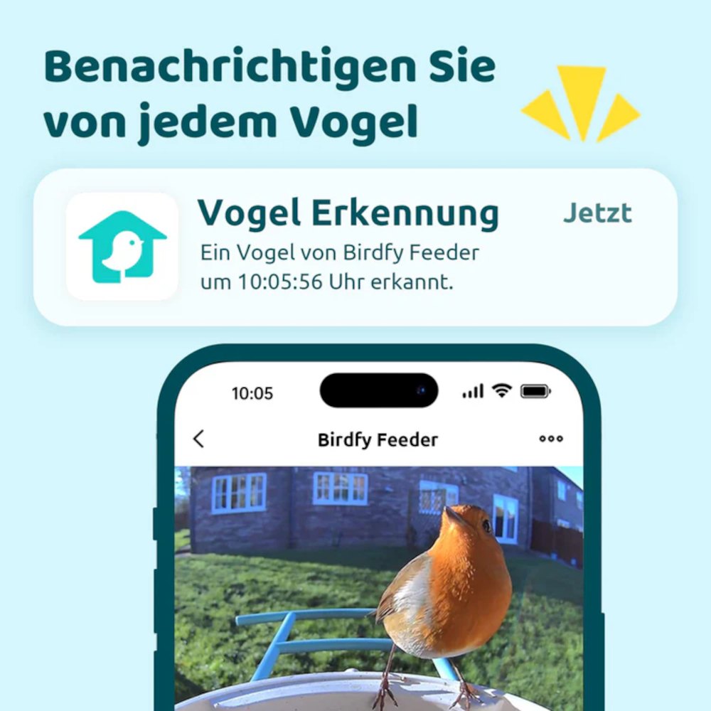 Bewegungsbenachrichtigung von Aufnahmen der Birdfy Feeder Kamera