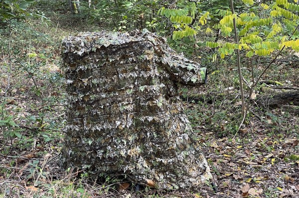 Tragopan Outdoorstuhl Blind Lagopus B unter Tarnvorrichtung im Gelände