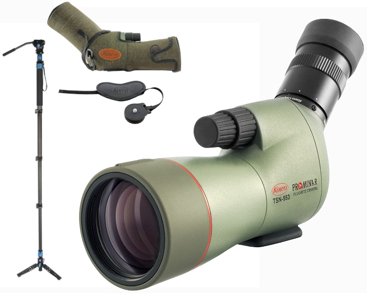 Kowa - Kowa TSN 553 als Mini-Paket mit Einbeinstativ, Hand- schlaufe & Bereitschaftstasche