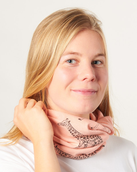 Giraffa Schlauchtuch, doppellagig Giraffaaffe rosa