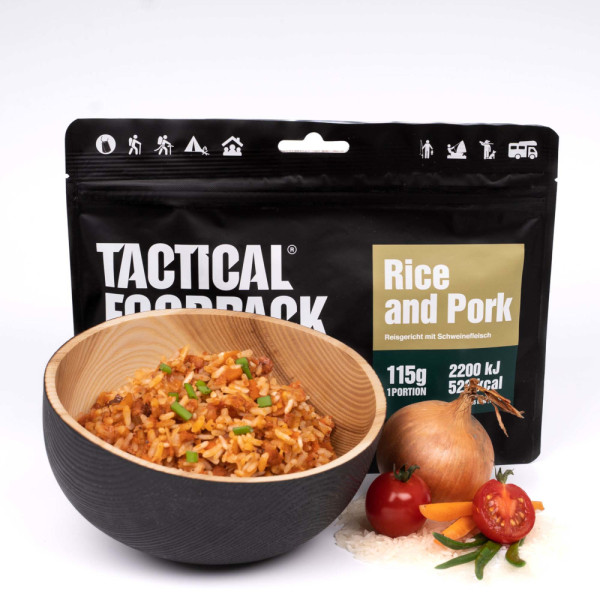 Gaiagames Tactical Foodpack, Reisgericht mit Schweinefleisch
